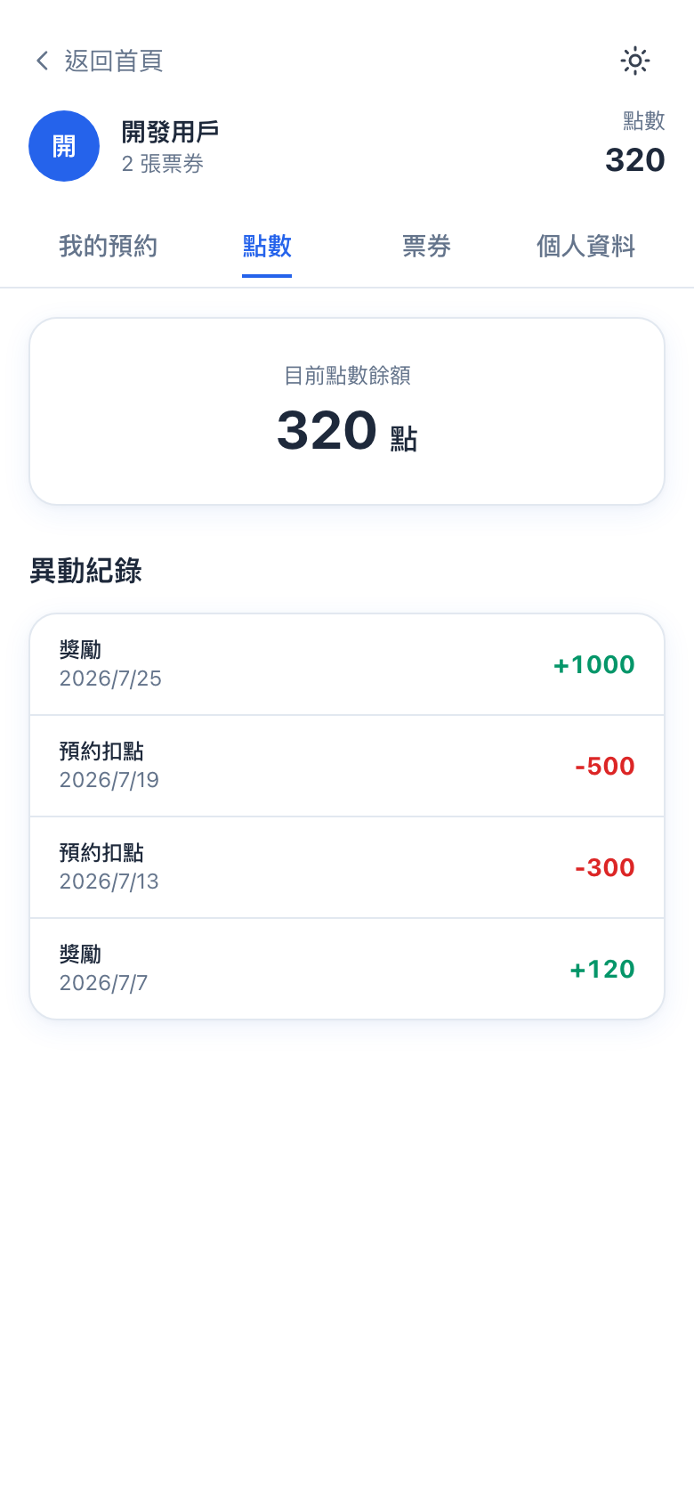 點數介面